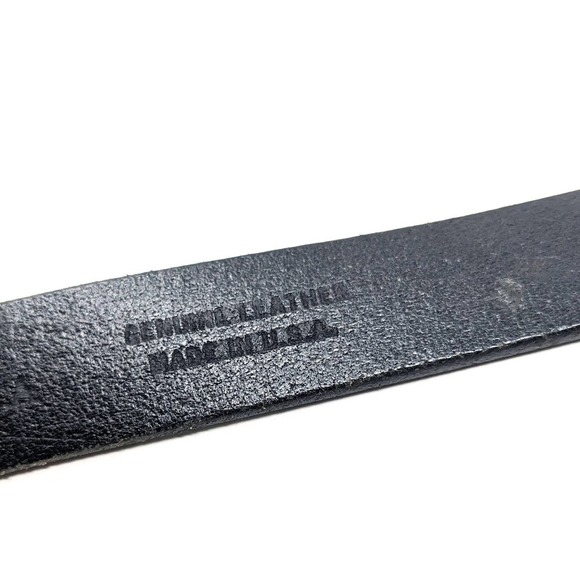 Guess Belt Womens Large Black Leather Silver Buckle Solid Vintage Y2K - Picture 10 of 10